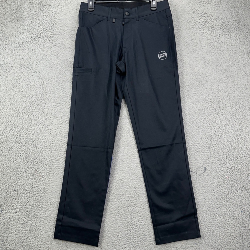 Pepsi Mens Cargo Pants 30X30 Black Flat Front Straight Leg‎ Stretch Workwear NEW